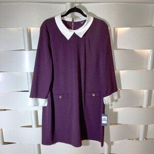Tommy Hilfiger Purple & White Midi Dress Size 18